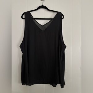 Maurices Black Tank Top with Sheer V-Neck